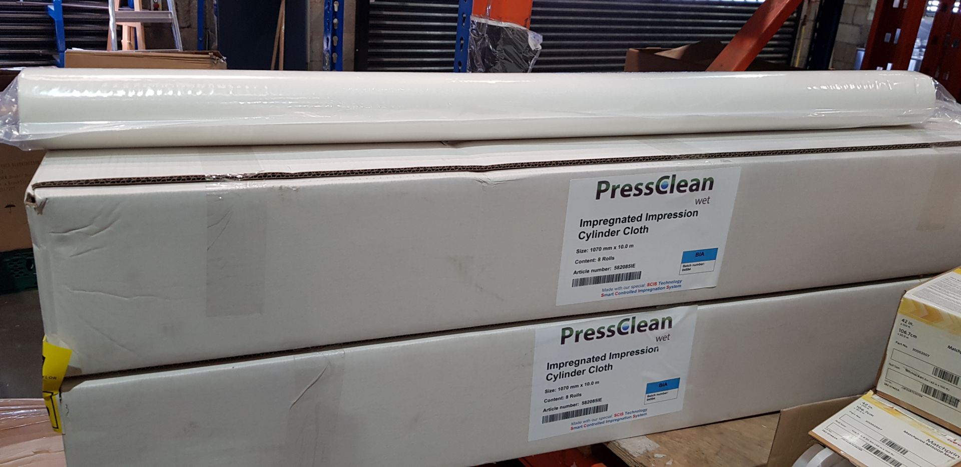 16 X BRAND NEW BOXED PRESS CLEAN IMPREGNATED IMPRESSION CYLINDER CLOTH - SIZE - 1070 MM X 10.0M - IN
