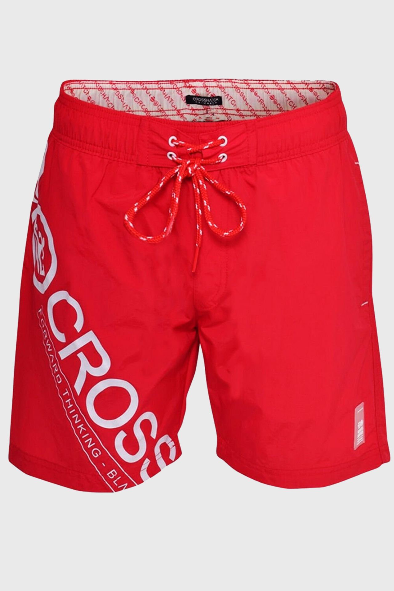 13 X BRAND NEW CROSSHATCH MESH LINED SWIM SHORTS WITH LOGO - IN RED) - ( RRP £ 24.99 EACH ) ALL IN