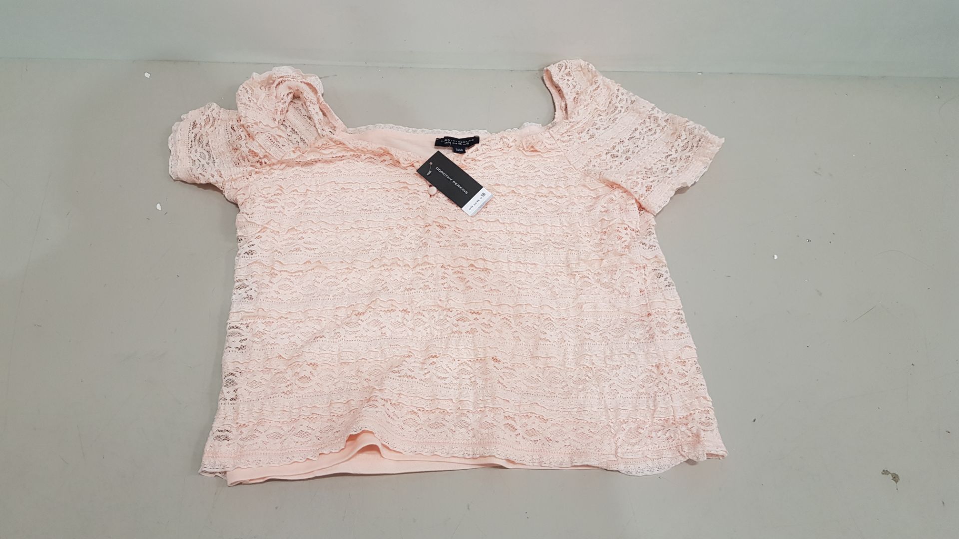 25 X BRAND NEW DOROTHY PERKINS WOMANS CROP TOPS IN LIGHT PINK COLOUR - ALL IN VARIOUS SIZES TO