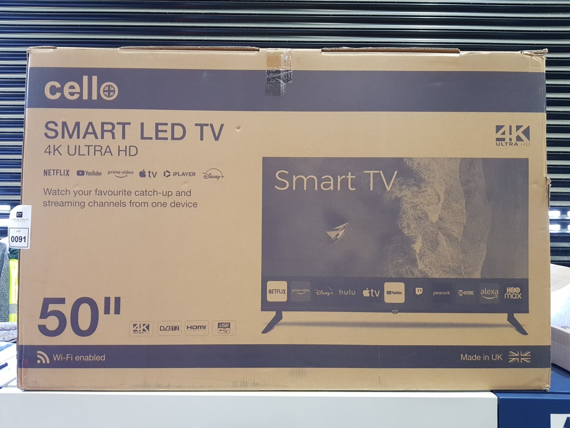 1 X CELLO SMART 4K LED TV 50 INCH SCREEN GRADE A