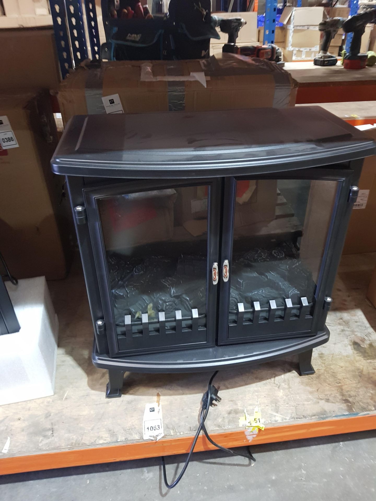 1 X BRAND NEW WITH BOX POWERFORCE DOUBLE DOOR STOVE ELECTRIC FIRE