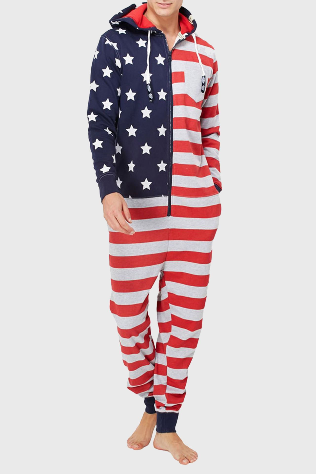 12 X TOKYO LAUNDRY AMERICAN FLAG ALL IN ONE ONESIE SIZES S-M-L-XL