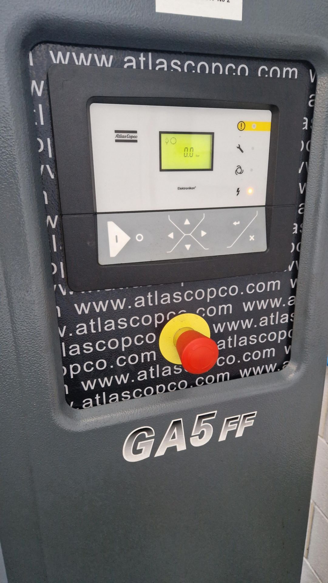 ATLAS COPCO GA5FF RECEIVER MOUNTED COMPRESSOR, YEAR 2009, SERIAL NUMBER CAI700454 - Image 2 of 2