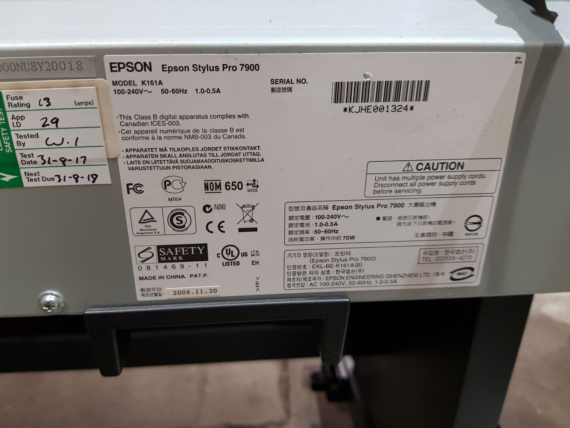 EPSON STYLUS PRO 7900 LARGE FORMAT PRINTER MODEL NUMBER K161A - YOM 2013 - Image 2 of 2