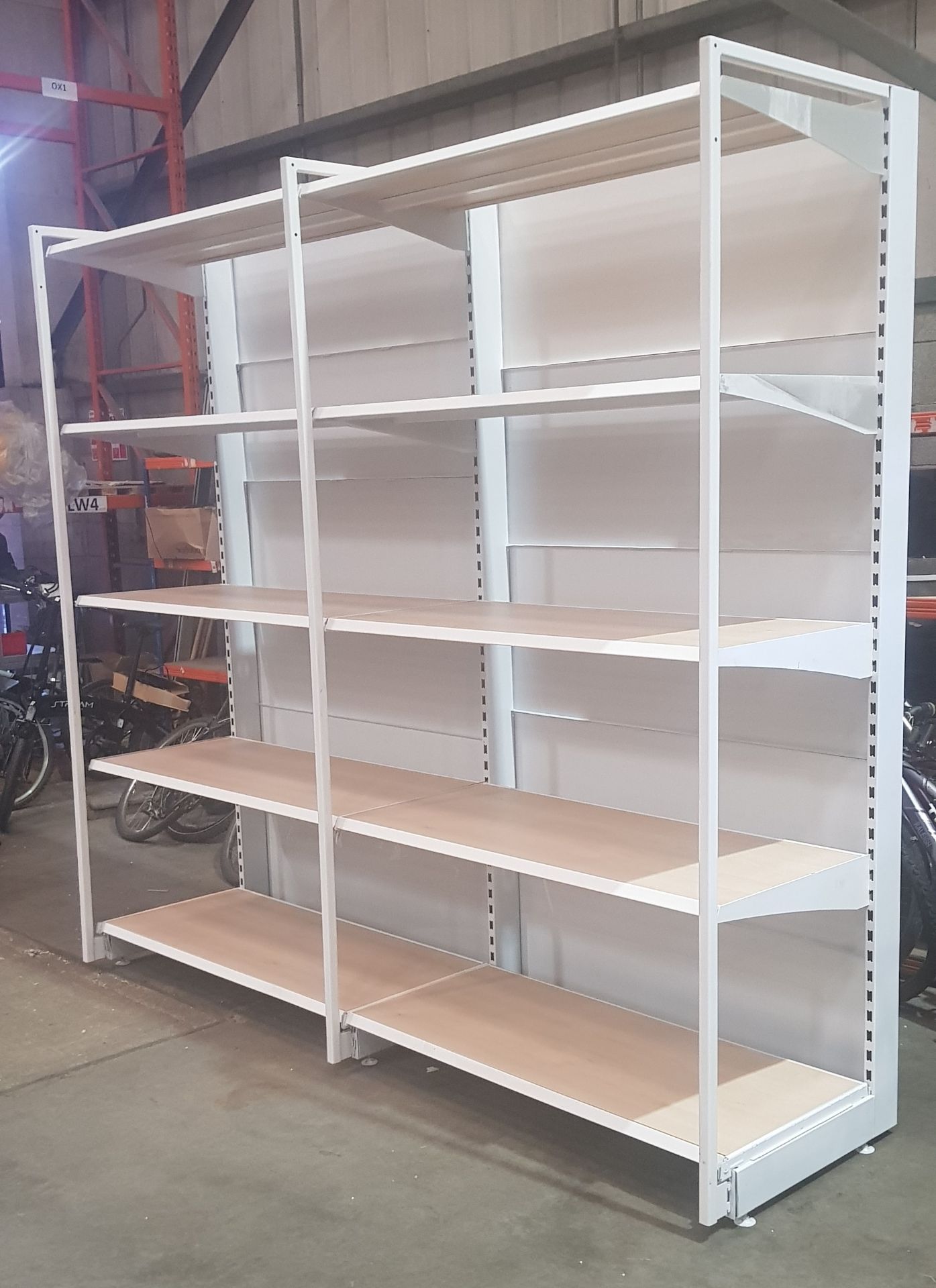 1 X 2 SECTION 5 TIER SHELVING UNIT (3m H x 2.55m W x 0.7m D) (3 UPRIGHT COLUMNS & 10 SHELVES WITH