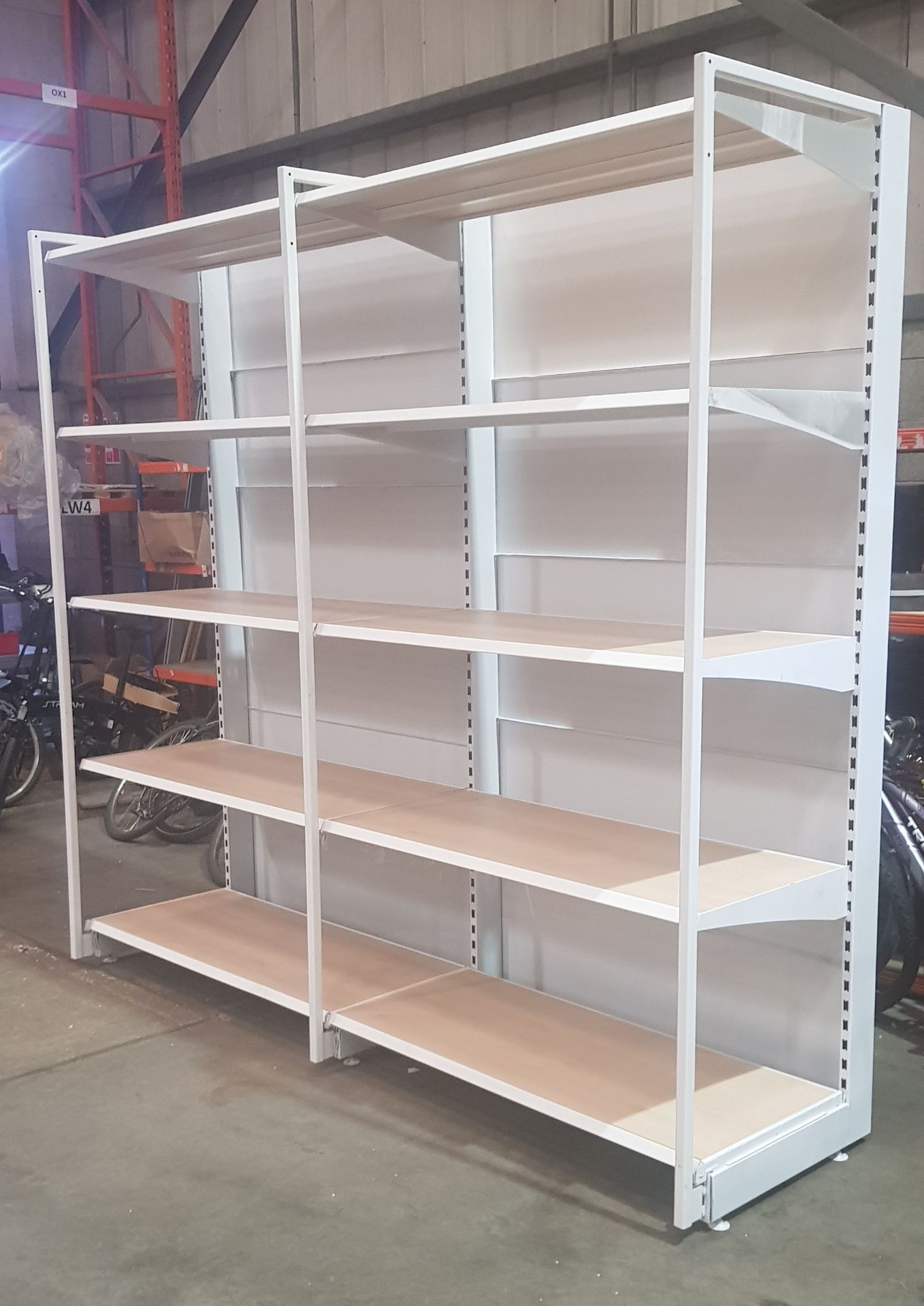 1 X 2 SECTION 5 TIER SHELVING UNIT (3m H x 2.55m W x 0.7m D) (3 UPRIGHT COLUMNS & 10 SHELVES WITH