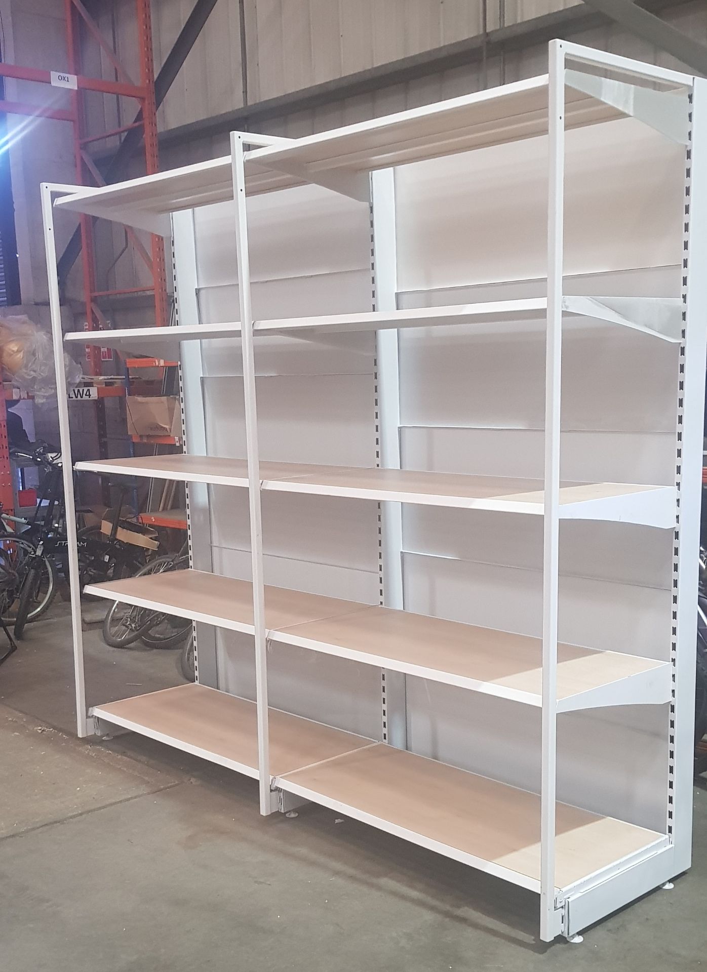 1 X 2 SECTION 5 TIER SHELVING UNIT (3m H x 2.55m W x 0.7m D) (3 UPRIGHT COLUMNS & 10 SHELVES WITH