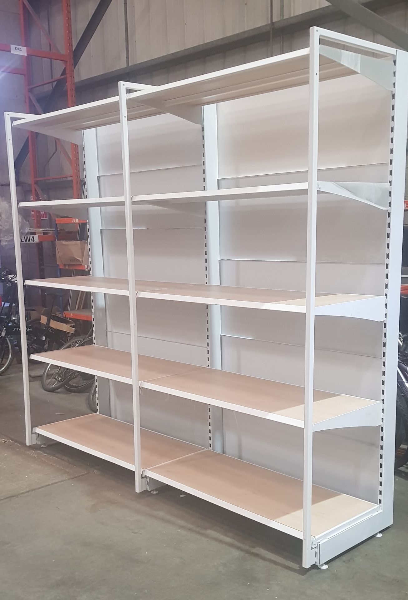 1 X 2 SECTION 5 TIER SHELVING UNIT (3m H x 2.55m W x 0.7m D) (3 UPRIGHT COLUMNS & 10 SHELVES WITH