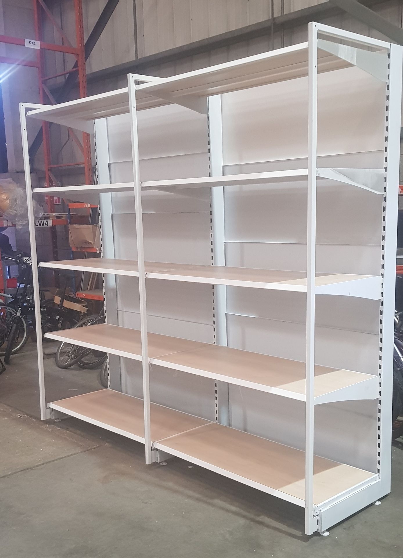 1 X 2 SECTION 5 TIER SHELVING UNIT (3m H x 2.55m W x 0.7m D) (3 UPRIGHT COLUMNS & 10 SHELVES WITH