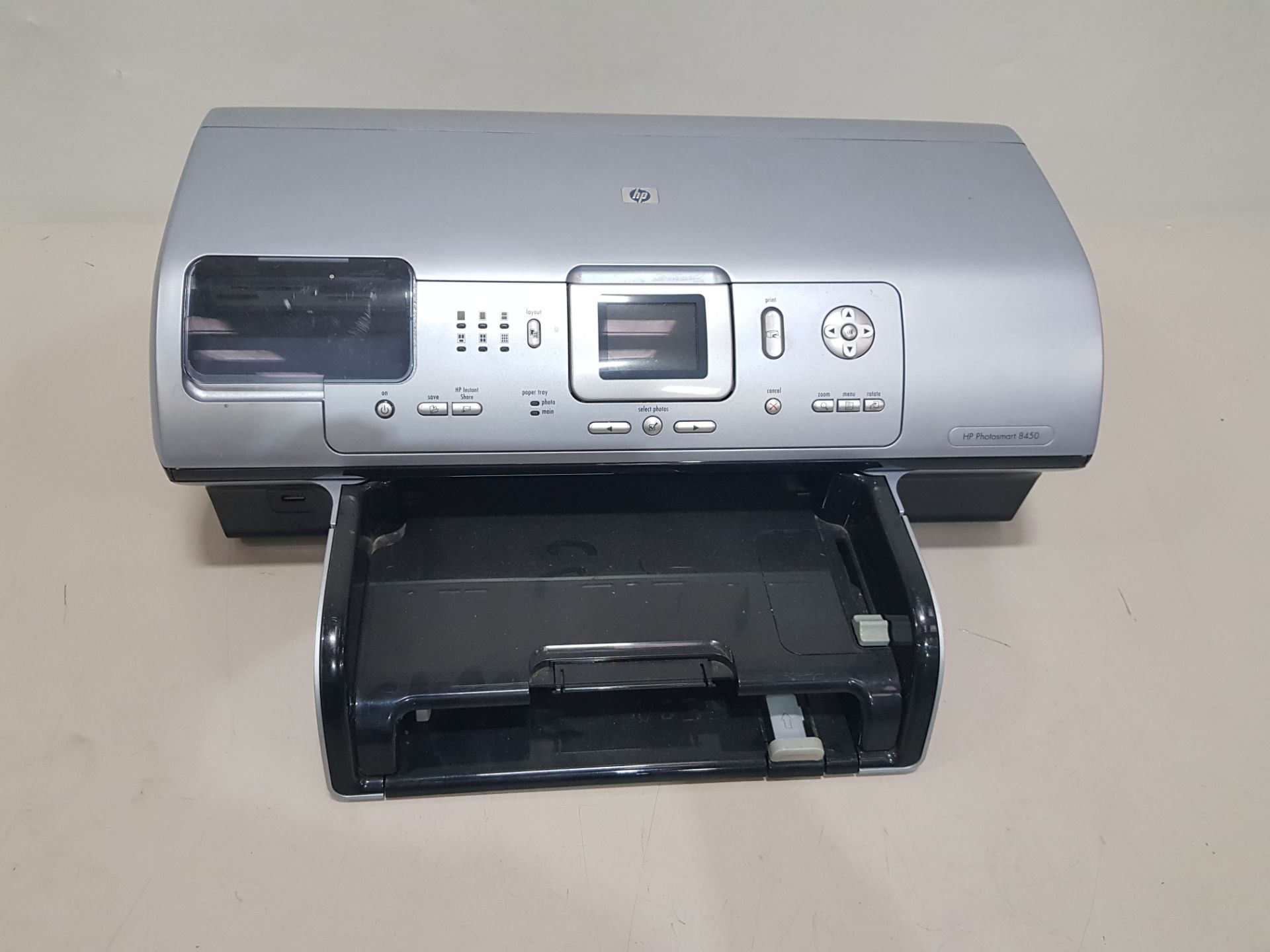 1 X HP PHOTOSMART 8450 INKJET PRINTER - NO POWER LEAD