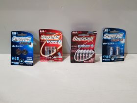 24 X BRAND NEW PACKS OF 4 - SUPACELL POWER + AAA BATTERYS 24 X BRAND NEW PACKS OF 10 - SUPACELL