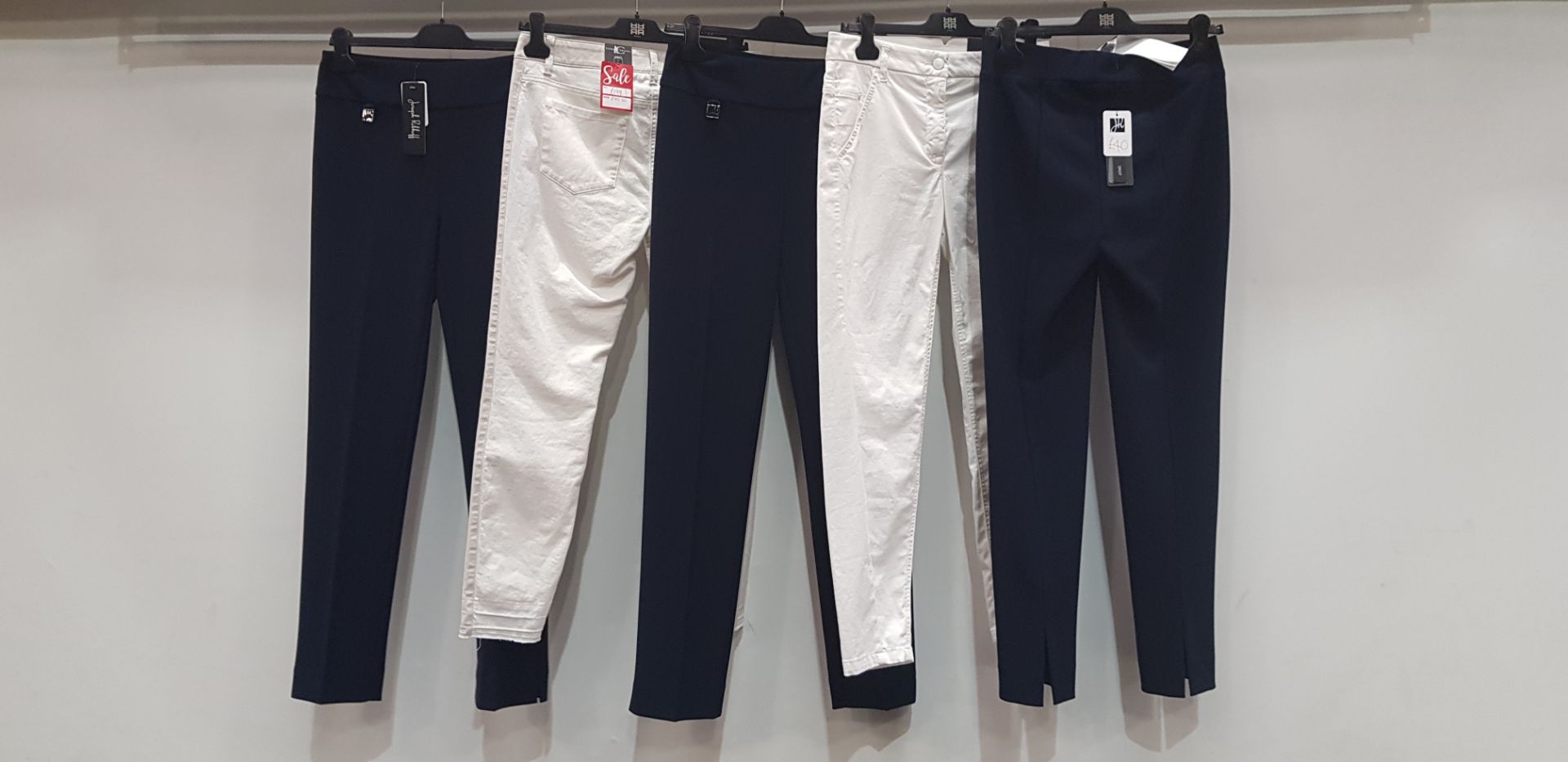 5 PIECE MIXED BRAND NEW PANTS LOT CONTAINING 3 X JOSEPH RILKOFF PANTS AND 2 X LUISA CERANO JEANS ALL