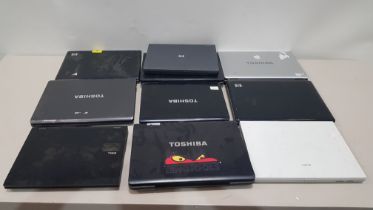 10 PIECE MIXED SPARE AND REPAIR LAPTOP LOT CONTAINING 5 X TOSHIBA / 1 X DELL / 3 X HP / 2 X SONY (