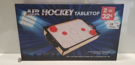 48 X BRAND NEW AIR HOCKEY TABLETOP - INCLUDES TABLE - 2 PUCKS - 2 PADDLES - 48 CM X 28 CM X 6.8 CM -