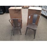 4 PIECE LOT CONTAINING 4 ANTIQUE GUN METAL CHAIRS IN BOX