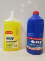 50 PIECE MIXED LOT CONTAINING EASY SERIOUSLY THICK BLEACH 2 LITRE , EASY ALL PURPOSE CLEANER