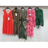 5 PIECE MIXED BRAND NEW CLOTHING LOT CONTAINING 2 X ZYGA DRESSES, 2 X CHARLOTTE SPARRE DRESSES AND 1