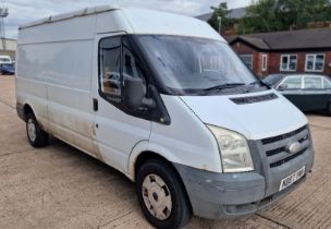 WHITE FORD TRANSIT 100 T350L RWD (DIESEL), REG NO: ND07 YMH, ENGINE SIZE: 2402CC, FIRST REGISTERED