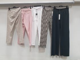 5 PIECE MIXED BRAND NEW PANTS LOT CONTAINING 2 X JANE LUSHKA PANTS ,1 X RAFFAELLO ROSSI PANTS, 1 X