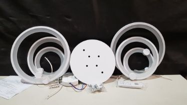 5 X BRAND NEW GANEED LED 6 RING CEILING DIMMABLE LIGHT FIXTURE WITH REMOTE CONTROL / FLUSH MOUNTED /