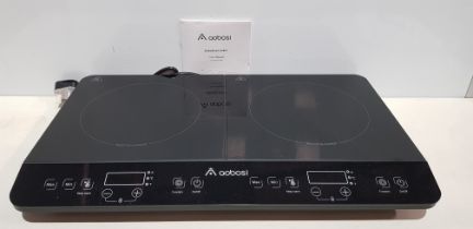 4 X BRAND NEW AOBOSI DOUBLE INDUCTION HOB - SLIM BLACK CRYSAL PANEL BODY - 10 TEMPERATURE