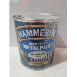 9 X BRAND NEW HAMMERITE DIRECT TO RUST METAL PAINT IN HAMMERED SILVER COLOUR - 750 ML