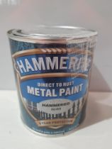 9 X BRAND NEW HAMMERITE DIRECT TO RUST METAL PAINT IN HAMMERED SILVER COLOUR - 750 ML