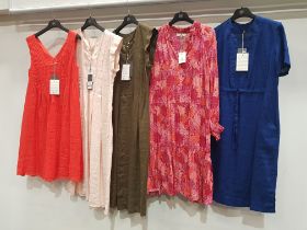 5 PIECE MIXED BRAND NEW CLOTHING LOT CONTAINING 4 X ZYGA DRESSES AND 1 X CHARLOTTE SPARRE DRESS IN