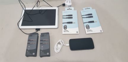 6 PIECE MIXED LOT CONTAINING 1X SAMSUNG TABLET 10 INCH SCREEN 16GB WITH CHARGER, 1X SAMSUNG