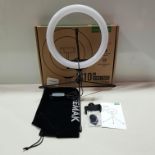 30 X BRAND NEW JEEMAK PC50 10 INCH RING LIGHT WITH TABLETOP 360 DEGREE ROTATABLE STAND AND PHONE