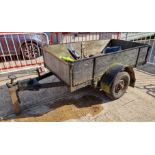 SINGLE AXLE TRAILER WITH FIXED HEADBOARD AND REMOVABLE SIDES AND REAR