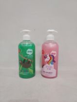 108 MIXED LOT CONTAINING EASY HAND WASH, UNICORN AND SLOTH, 500 ML, 12 IN A PACK, IN 9 PACKS.