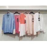 5 PIECE MIXED BRAND NEW CLOTHING LOT CONTAINING 2 X KINROSS CASHMERE BLOUSES, 2 X LUISA CERANO