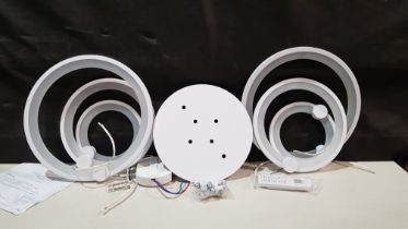 5 X BRAND NEW GANEED LED 6 RING CEILING DIMMABLE LIGHT FIXTURE WITH REMOTE CONTROL / FLUSH MOUNTED /