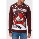 13 X BRAND NEW MIXED CHRISTMAS CLOTHING LOT CONTAINING 5 X CHRISTMAS SPIRIT NOVELTY RIBBED CREW NECK