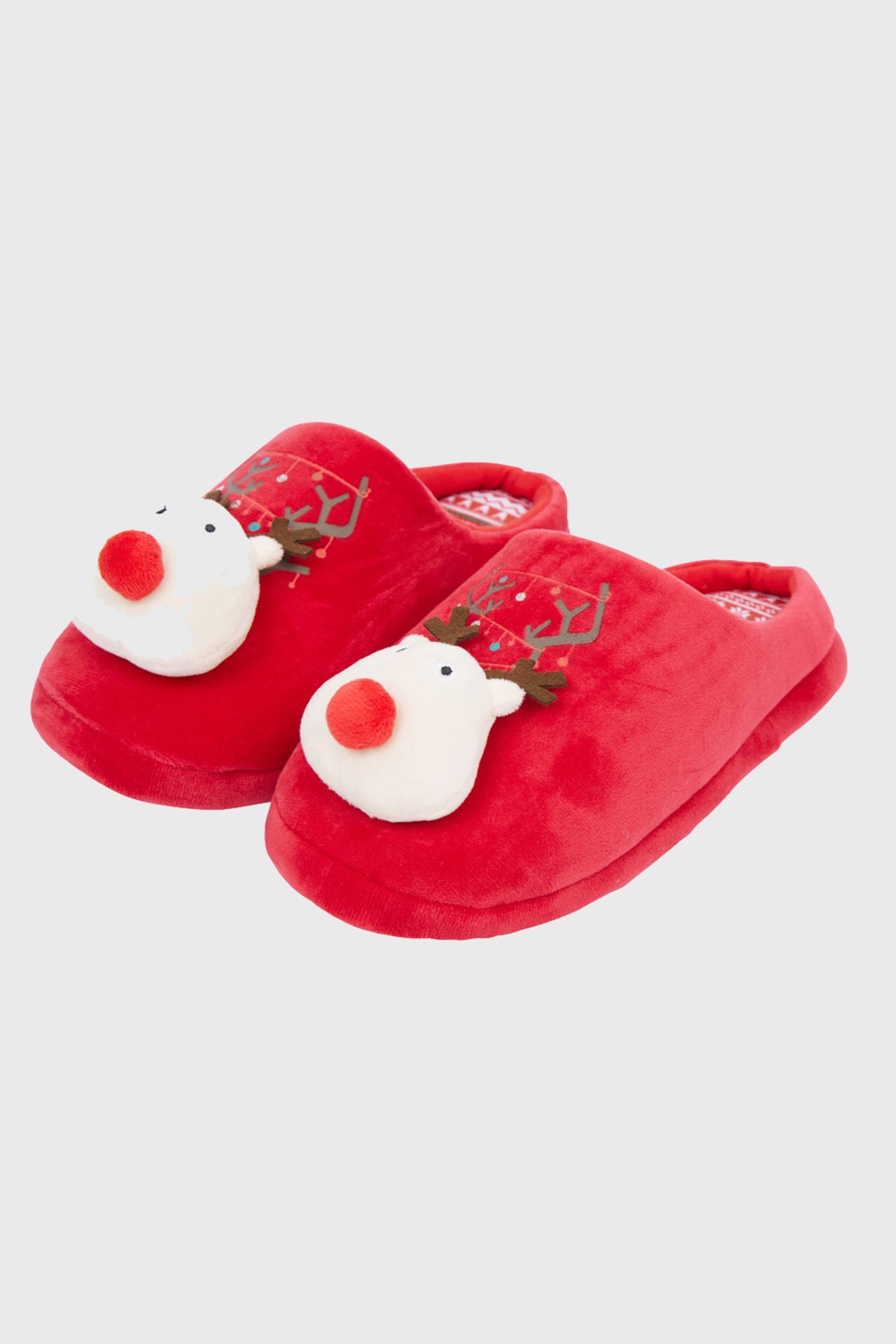 20 X BRAND NEW KIDS CHRISTMAS SLIPPERS TO INCLUDE CHRISTMAS PRINT FOXY RED RUDOLPH SLIPPERS (4 X