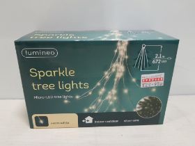 20 X LUMINEO 672 LED SPARKLE TREE LIGHTS - STATIC- MICRO LED BUNCH LIGHTS - IN WARM WHITE