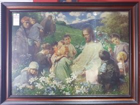 PAULINE HODGEWORTH ORIGINAL PAINTING BIBLICAL SCENE PRINT RRP £700 SIZE: H83CM X W113.5CM