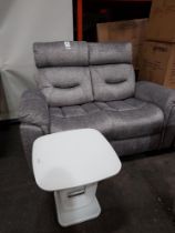 3 X PIECE MIXED FURNITURE LOT CONTANING 1 X 2 SEATER DUDLEY SOFA IN GREY - 1 X LIGHT GREY POUFFE - 1