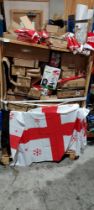 FULL PALLET MIXED ENGLAND CHRISTMAS LOT CONTAINING - ENGLAND CAR FLAGS - LARGE ENGLAND CHRISTMAS