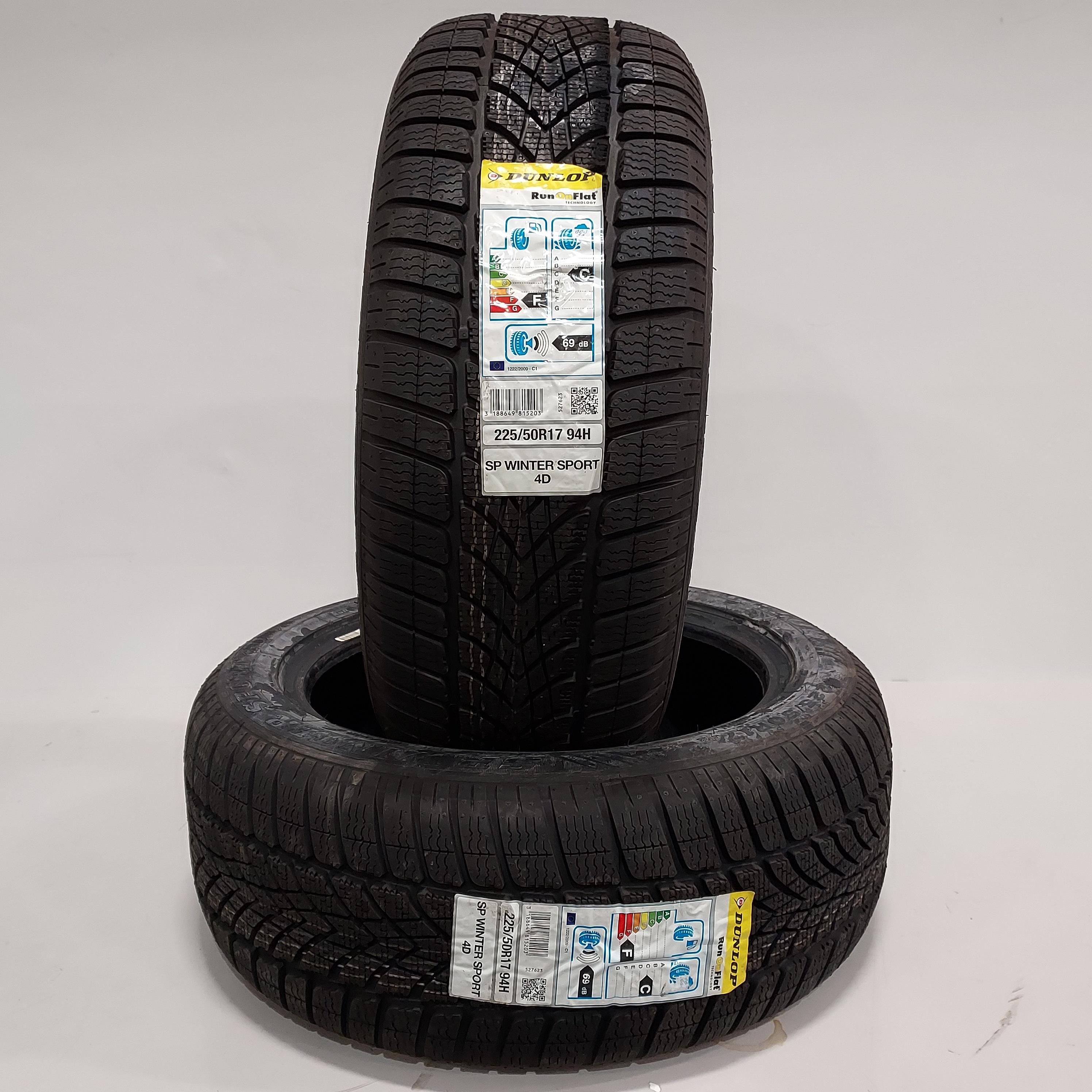 2 X BRAND NEW DUNLOP SP WINTER SPORT 4D TYRES - SIZE - 225/50R17 94H