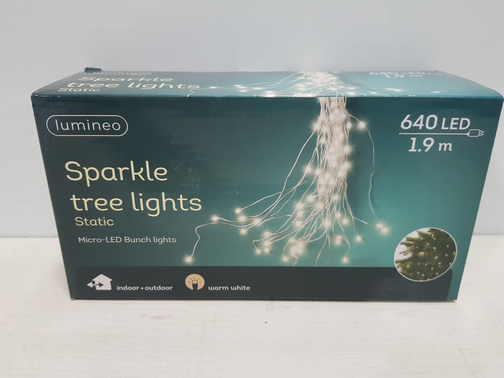 20 X LUMINEO 640 LED SPARKLE TREE LIGHTS - STATIC - MICRO LED BUNCH LIGHTS - IN WARM WHITE
