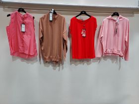 10 PIECE MIXED BRAND NEW RIANI CLOTHING LOT CONTAINING BLOUSE, KNITTED JUMPER, HOODIE, SHIRTS, ETC