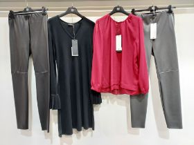 10 PIECE MIXED BRAND NEW RIANI CLOTHING LOT CONTAINING VARIOUS LEATHER STYLE PANTS - VARIOUS