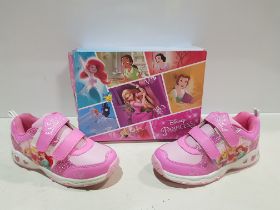 11 X BRAND NEW DISNEY PRINCESS INFANT TRAINERS IN SIZES C4, UK1, UK2 (PLEASE NOTE SOME BOXES