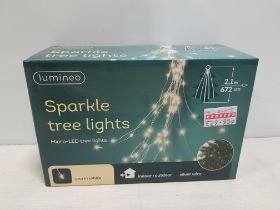 20 X LUMINEO 672 LED SPARKLE TREE LIGHTS - STATIC- MICRO LED BUNCH LIGHTS - IN WARM WHITE