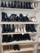 25 PIECE BRAND NEW MIXED SHOE LOT CONTAINING MISS GUIDED HEEL BOOTS, ANKLE BOOTS AND KNEE HIGH BOOTS