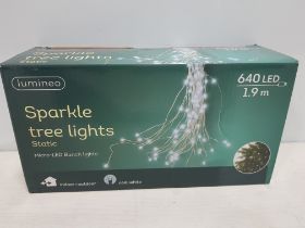 20 X LUMINEO 640 LED SPARKLE TREE LIGHTS - STATIC - MICRO LED BUNCH LIGHTS - IN COOL WHITE