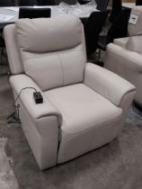 1X 1 SEATER RECLINER CHAIR IN STONE -WITH USB PORT - PLEASE NOTE CUSTOMER RETURNS