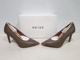 6 X BRAND NEW REISS HIGH HEELS COURT SHOES IN MID GREY IN SIZES UK 4, 5 AND 6